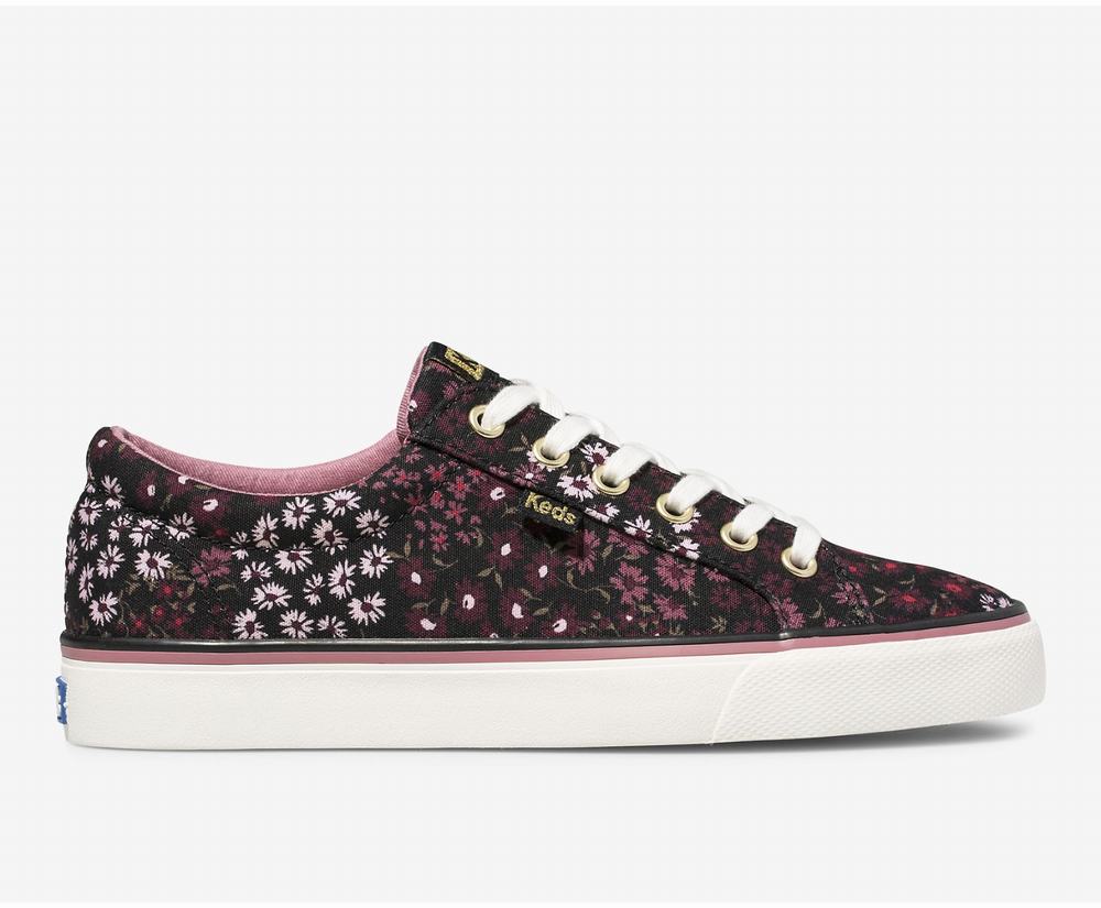 Women's Keds Jump Kick Floral Sneakers Black 1963854UA - South Africa